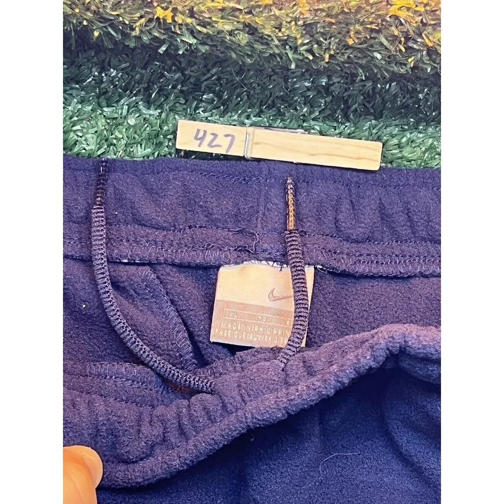 Vintage Nike Y2K Navy Blue Mens Sweatpants size XL Wide Leg Full Fleece Gray Tag